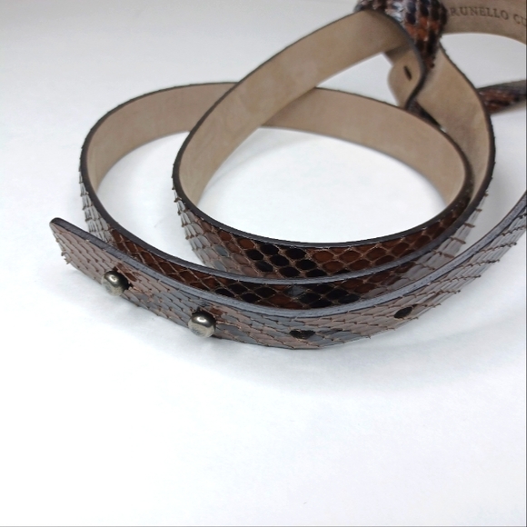Brunello Cucinelli Snakeskin  Loop Detail Belt - Picture 3 of 8